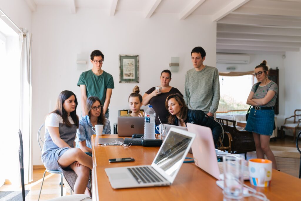 young people in an office environment